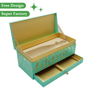 Tùy chỉnh sang trọng lá vàng Hai Lớp Thiết kế fortnum & Mason Champagne và Nấm cục rượu vang Hộp quà tặng hộp rỗng - Product Image 1