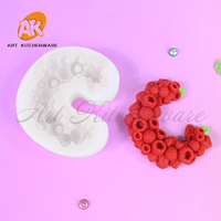 Molde de silicona con diseño de luna creciente y frambuesa, pudín de frutas, postre, Chocolate, Mousse, herramienta de decoración de pasteles, molde para hornear pasteles