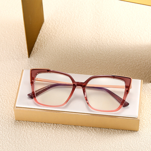 MS 81157 2024 Femmes Nouveau <span class=keywords><strong>Carré</strong></span> à la Mode TR90 + Monture Métallique Optique Anti-Lumière Bleue Lunettes de Mode Logo Personnalisé - Product Image 3