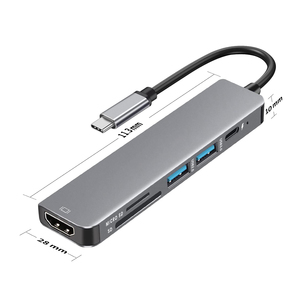 Tuti bán buôn <span class=keywords><strong>7</strong></span> trong 1 <span class=keywords><strong>USB</strong></span> Hub HDTV 4k <span class=keywords><strong>USB</strong></span> 3.0 SD TF Đầu Đọc Thẻ loại C Docking Station cho máy tính xách tay - Product Image 2