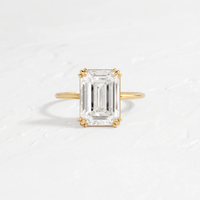 Bague de fiançailles solitaire en or massif 14K/18K avec émeraude de 2 carats et diamant de laboratoire à quatre griffes, certifiée IGI CVD/HPHT, personnalisable