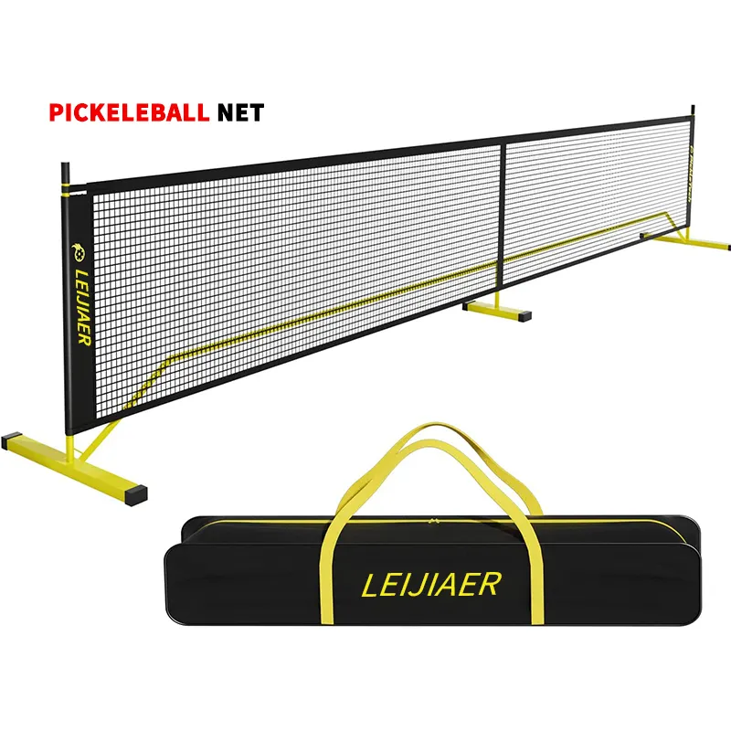 USAPA Portabel Pickleball Net Luar Ruangan 22 Kaki Peraturan Ukuran Set Versi Diperkuat Bingkai Logam Stabil dan Kuat PE Net