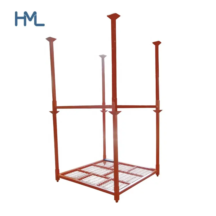 HML industrial adjustable detachable stacking foldable storage steel truck tire pallet for warehouse