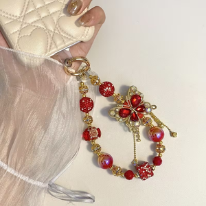 Hermoso Llavero Acrílico Brillante con Forma de Mariposa, Cadena con Pedrería para Mujer, Correa Personalizable para Teléfono - Product Image 2