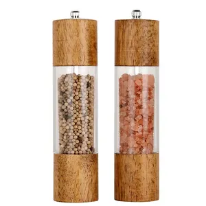 It Is Easy to Adjust by Twisting The Nut at The Top of The Grinder Wood Hand Ceramics MILLS Salt and Pepper Grinder Set Wood