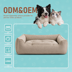 OEM Soft <strong>Dog</strong> <strong>Sofa</strong> Bed Sponge Foam Cushion Pet Bed PP Cotton Filled With Removable <strong>Cover</strong> for Indoor Pet Brand Buyers for ODM - Product Image 1