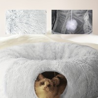 Lit pour chat en peluche Tunnel pour animaux de compagnie-une literie douce et chaude pour chats Passage pliable pour chat pour toutes les saisons Lit pour chat