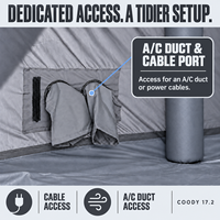 Tente gonflable familiale Coody Familia 17.2 Air - Coton gris, grande, résistante aux UV, pour le glamping en plein air, quatre saisons