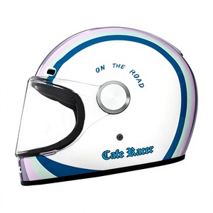 Nouveau casque de moto rétro CAFE RACER <span class=keywords><strong>en</strong></span> mousse ABS, intégral, à libération rapide, certifié 3C, pour hommes et femmes, taille plus, cruiser, toutes saisons - Product Image 1