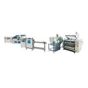Thermal paper slitting and rewinding machine with shrink wrap bag sealer