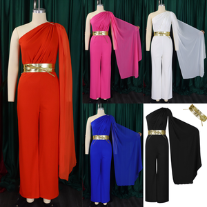 C8560-A1 <span class=keywords><strong>Mono</strong></span> de Moda con Diseño Moderno para Mujer, <span class=keywords><strong>Mono</strong></span> de Un Solo Hombro para Banquete u Oficina, <span class=keywords><strong>Mono</strong></span> Africano de Una Pieza - Product Image 2