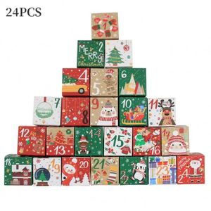 Wholesale Advent Calendar Christmas <b>Gift</b> <b>Boxes</b> DIY <b>Empty</b> Paper Countdown <b>Boxes</b> Cartoon Elk Candy Chocolate Packaging Box - Product Image 1