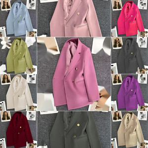 X602 sıcak satış Blazers bayanlar kadınlar katı renk uzun kollu İş bayan ceketler kadınlar için dantel kumaş ofis aşınma Blazers - Product Image 4