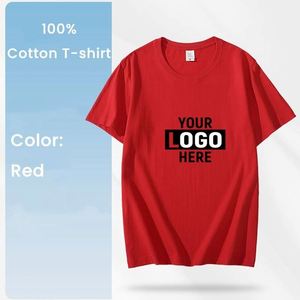 T-shirt en coton uni à manches courtes et col rond, simple et basique, unisexe, pour un usage quotidien à la maison et une tenue décontractée de rue - Product Image 1