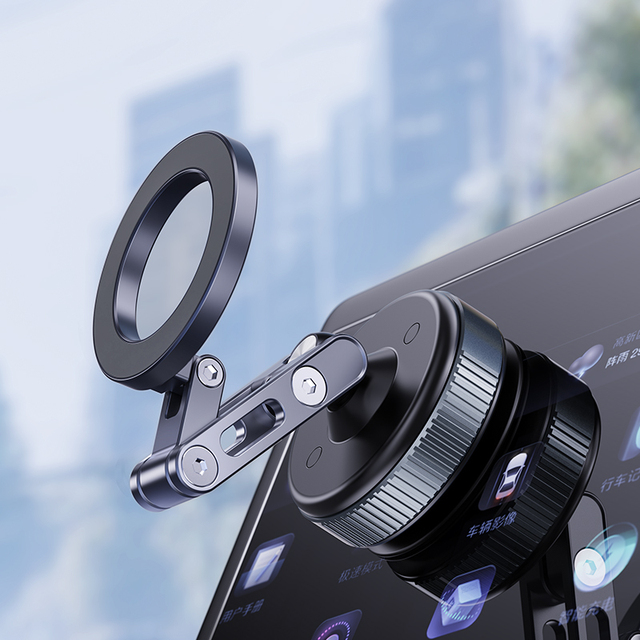 Boneruy X53 360 Rotate Vacuum Suction Cup Metal Phone Holder Aluminium Alloy Magnetic Adsorption for Gym Car Wall Glass
