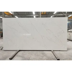 AST Stone Customized Calacatta White Aritificial Quartz Slab Bathroom Vanity Top Prefab Tables Top Kitchen Island Countertop