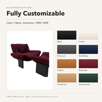 Fauteuil lounge Boucle avec ottoman, fauteuil d'appoint moderne en tissu doux, canapé de détente pour hall d'hôtel et salon