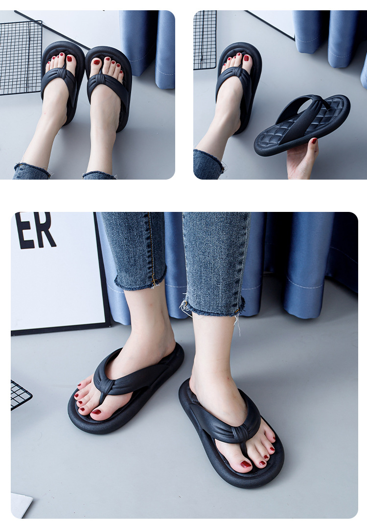 Ladies Platform Flipflops Summer Women Flipflop Beach Outdoor Sandals Soft Home Slides