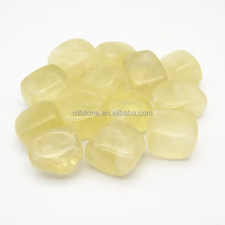 Piedras curativas de cuarzo citrino amarillo caído natural al por mayor piedras preciosas pulidas cristal para decoración Feng Shui