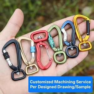 Mosquetón metálico giratorio con logotipo personalizado para bolsos, collares de mascotas, equipaje, con resorte fuerte, para escalada y llavero metálico - Product Image 1
