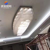 Lampes de plafond modernes de luxe pour couloir d'hôtel, prix fabricant, salle de conférence, fer, cristal K9