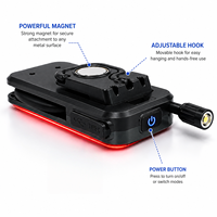 Wiederaufladbare Magnetische Inspektionsleuchte mit Flexiblem Schwanenhals LED COB Flutlicht Haken und Powerbank für Reparaturen