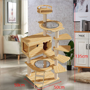 Fabricante Atacado <span class=keywords><strong>Pet</strong></span> Produto Madeira Grande Escada Projeto Condo <span class=keywords><strong>Cat</strong></span> Tree Tower - Product Image 4