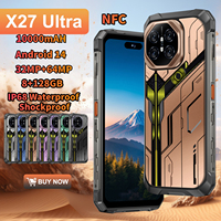 Teléfono Móvil Inteligente Resistente con Cámara de 32MP+64MP, LTE HD, G85 Octa Core, Android 14.0, 8G+128GB, 10000mAH, IP68 a Prueba de Agua