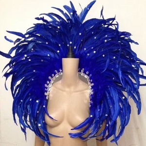 Party <strong>Halloween</strong> <strong>Decoration</strong>/feather Clothes Feather Headpiece Backplate Feather Headwear Backplate - Product Image 3