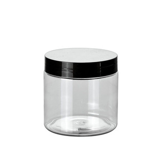clear PET round shaped cookie plastic jar bottle latest styles plastic cookies canister / container with lid