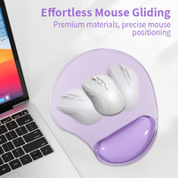 Tapis de souris en silicone transparent Kawaii avec repose-poignet antidérapant résistant à l'eau anti-rayures forme mignonne pour un usage au bureau en stock