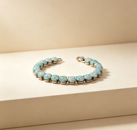 Meilleure Vente Bracelet Tennis Géométrique Tendance en Laiton Plaqué Argent avec Opale de Feu Ovale 6x8mm, Bijou à Maillons pour Femme, Anniversaire