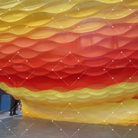 Muwei Drapé de plafond en tulle cinétique monobloc de style européen, dégradé de couleurs, en tissu soufflé par le vent, pour décoration de plafond de mariage