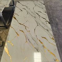 Panneau de marbre UV hautement brillant 1220*2440*3mm décoration intérieure panneau mural en PVC feuille de PVC étanche pour la conception de maison ou de bureau