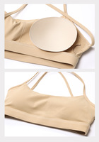 Ensemble de sport pour femme : Short de gym taille haute en nylon avec poches et soutien-gorge à bretelles croisées, idéal pour le yoga, couleur unie, vente en gros, personnalisable, pour l'entraînement