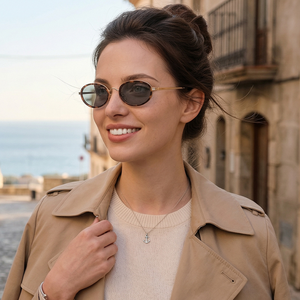 Vollrandige Metall-Sonnenbrille im ovalen Punk-Stil mit Schildpatt-Optik für Männer und Frauen, Unisex UV400, beliebte Farbverlauf-Sonnenbrille - Product Image 1