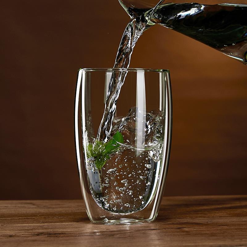 Sealed Small Round Hole Double Wall Glass with LOGO