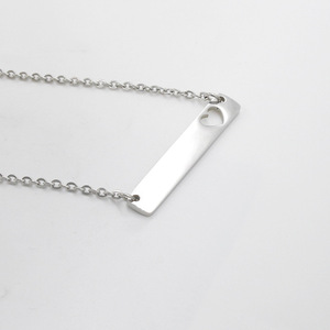 Chaîne en acier inoxydable poli, collier avec pendentif en forme de cœur ajouré blanc, petite amie, bricolage personnalisé, 35x6mm, 18 pouces, 30 pièces - Product Image 3