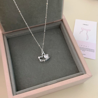 Nouveau Collier Cœur Rose Doux 2026 pour Femme, Chaîne de Clavicule Cœur d'Ange en Zircon Tendance et Unique