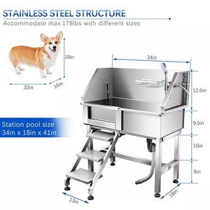 Bañera de lujo de acero inoxidable SS304 para perros de 34 "con <span class=keywords><strong>escaleras</strong></span> para Estación de lavado de gatos en el baño - Product Image 6