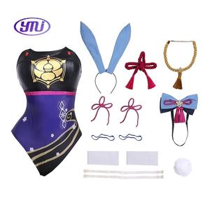 Disfraz de Conejita Sexy Kawaii de Kamisato Ayaka, Disfraz de Anime para Cosplay, Comic <span class=keywords><strong>Con</strong></span>, Fiesta de Disfraces - Product Image 1
