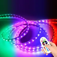 COB Neon Lampu Setrip Surya Fleksibel Lampu Esensial untuk Dekorasi Liburan Natal 5050 Pintar Tahan Air RGB Led Strip Cahaya