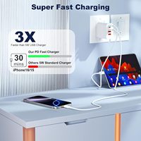 Cargador de Escritorio USB-C Ecológico de 60W, Resistente al Fuego, con Carga Rápida PD 3.0 para iPad, Tablet y Auriculares