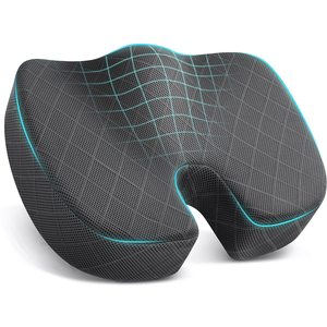 Memory Foam <strong>Cushion</strong> for Office <strong>Chair</strong>, Car Seat, Airplane, Bleacher - Sciatica &amp; Coccyx Pain Relief <strong>Desk</strong> <strong>Chair</strong> <strong>Cushion</strong> - Product Image 1