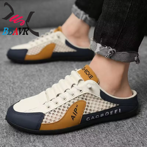 Chaussures d'été pour hommes, mules en maille à bout rond, respirantes, sans talon, nouveau style 2025, à enfiler facilement, style décontracté - Product Image 2