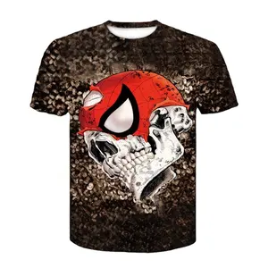 Streetwear new season men hot selling short sleeve shirt digital 3D printing sublimation skull print summer t shirt