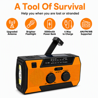 Hiking Gear 5000mAh Portable Emergency Weather Radio with Power Bank Function CE Certified Wholesale Choice for Night Safety