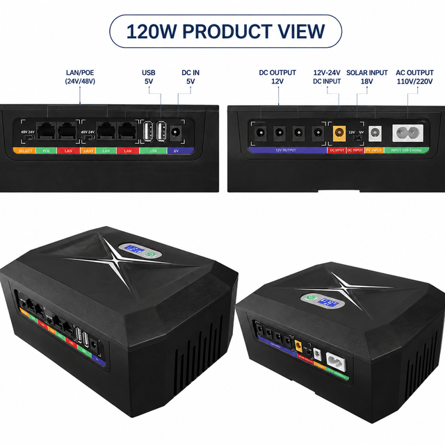 Uninterrupted Power Supply Auto Switch to Batteries 17600mah 48000mah 60W Single Phase 12V Mini UPS for Router and WiFi