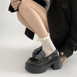 Zapatos de Cuero con Suela Gruesa Retro para Mujer, Estilo Británico, Tacón Ancho, Casuales para Exteriores, Novedad 2026 - Product Image 1