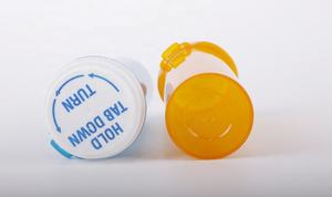 Push Tab Flesjes Oranje Fles Injectie Flacon Kindveilige Containers Custom Pillen Duim Klik Flessen - Product Image 3